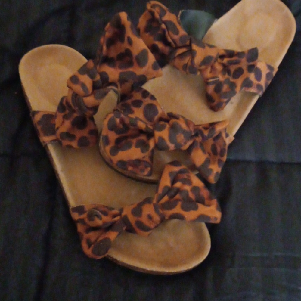 Women Leopard Bow Sandles